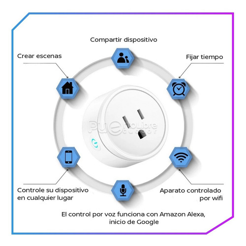 Imagen 4 de 10 de Toma Corriente Inteligente Smart Wifi Alexa Asistente Google