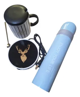 Kit Taza De Café, Con Calentador Eléctrico Y Termo