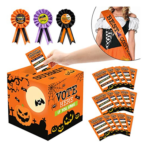 55 Pcs Halloween Costume Contest Ballot Kit Orange Hall...