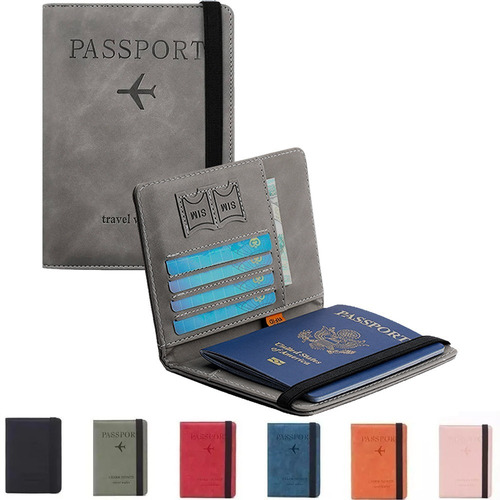 Porta Pasaporte Documentos Funda Protectora Viaje Con Rfid