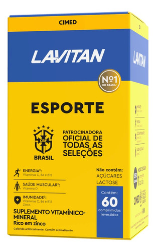 Lavitan Esporte Imunidade E Energia 60 Comprimidos Cimed Sabor Sem sabor