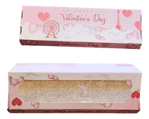20 Cajas Para 4 Alfajores Diseño Día De San Valentín