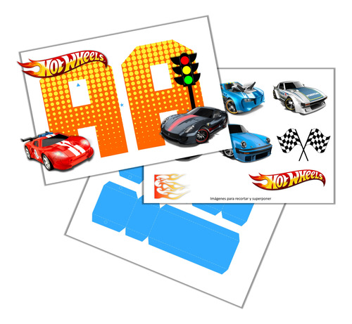 Kit Imprimible Letras 3d Editables Hot Wheels