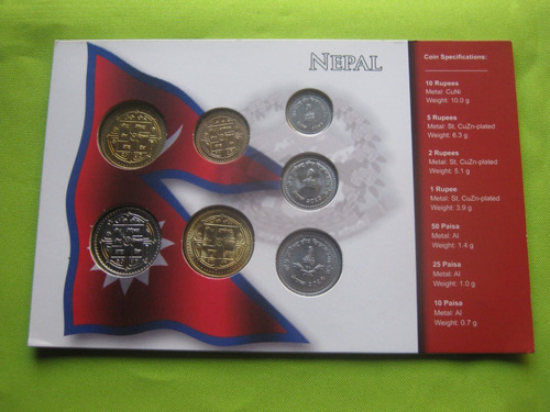 Nepal Serie 7 Monedas Diferentes