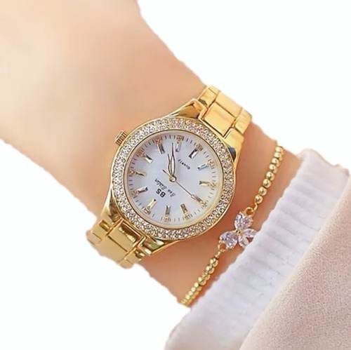 2pcs Mujeres Cristal Diamante Reloj Pulsera Traje Lujo