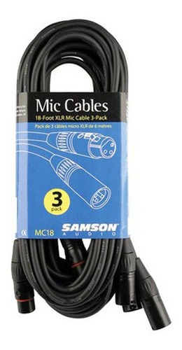 Imagen 1 de 4 de Cable Microfono 6mt (pack 3) Samson