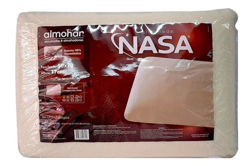 Almohada inteligente Almohar Premium Nasa tradicional 70 cm x 14 cm blanca
