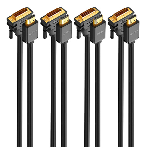 Kit 4 Cabo Hdmi 2.0 Para Dvi Ugreen Macho Resolução 1080p 1m