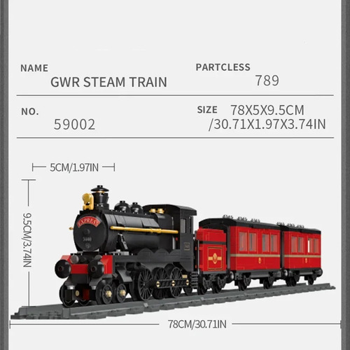 Blocos Montar Trem Express 789 Peças Com Trilho