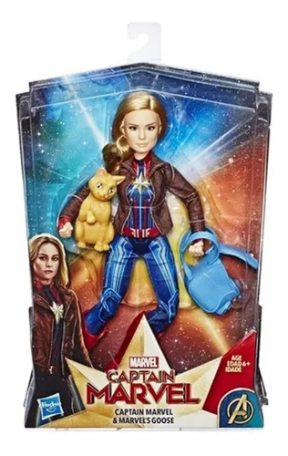 Muñeca Figura Acción Capitana Marvel & Goose 11.5 Pul Hasbro