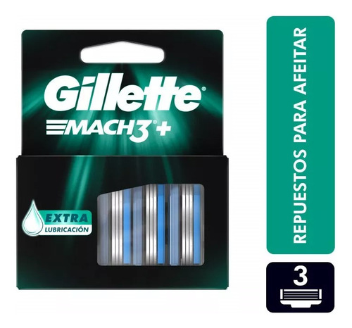 Gillette Repuestos Para Afeitar Mach3 Extra Lubricacion 6uni