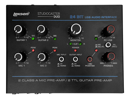 Interface De Áudio 2 Canais Studiocaster Duo - Lexsen