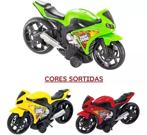 Moto 1600 C/ Rodas Fricção Bonita Coleção Corrida Infantil