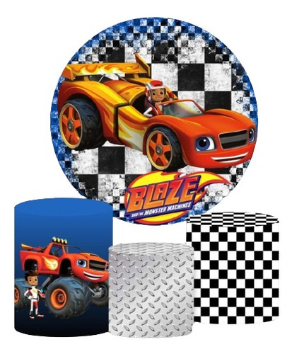 Funda Blaze Tela Sublimada Mampara 1.5m Y 3 Cilindros