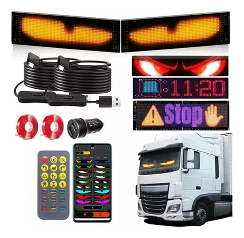 Programable Pantalla Flexible Led Devil Ojos 9.2x37.4cm 2pcs