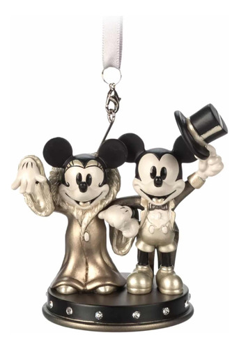 Ornamento Navideño Mickey Y Minnie Trajes De Gala Disney