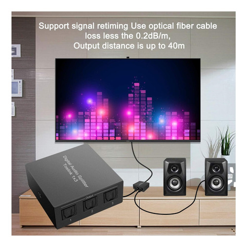 3 Puertos Divisor De Toslink, Divisor De Audio Óptico 1 3 De