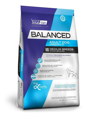 Vitalcan Balanced Perro Adulto Raza Mediana 3kg. Envíos