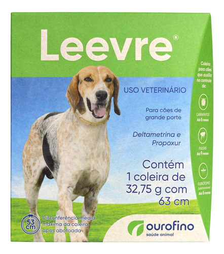 Leevre Coleira Repelente Antipulgas Grande 63cm