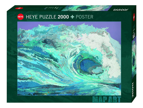 Rompecabezas Matthew Cusick - Map Art La Ola Heye 2000 Pzs