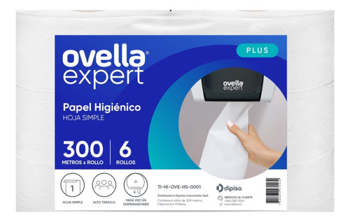 Papel Higienico Industrial Pack 6 Rolllos X 300mts/ Vier