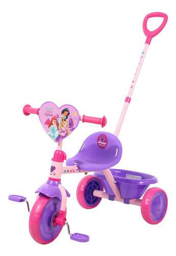 Triciclo Con Guía Princesas Corazón- Disney Original-