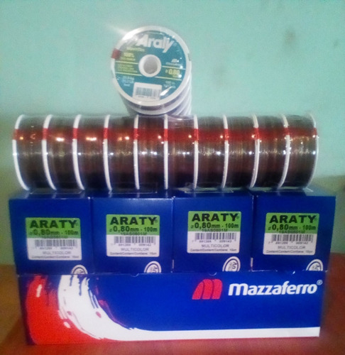 Nailon Araty Multicolor 0.25mm 4.3 Kg/9.3 Lb Packx 2 Rollos