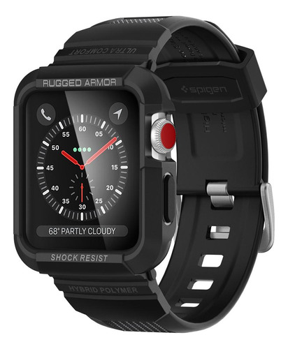 Pulso Estuche Spigen Rugged Armor Pro | Compatible Apple Watch 3 2 1 | 42mm | Color Negro