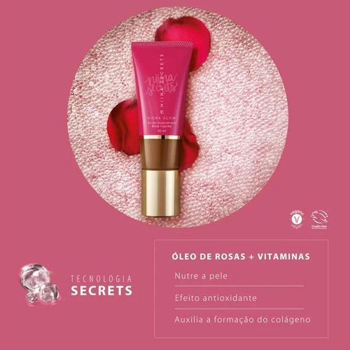 Base Líquida Niina Secrets Hidra Glow Eudora 30ml Cor 55
