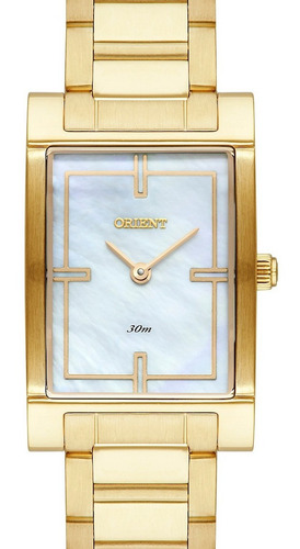 Relógio Orient Feminino Quadrado Dourado Lgss0056 B1kx
