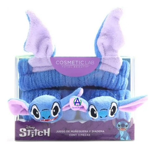 Diadema Y Muñequera Stitch Mascarilla Spa Maquillaje Kit