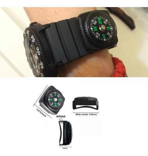 Brújula Para Correa De Reloj, Mochila, Campismo (3 Piezas)