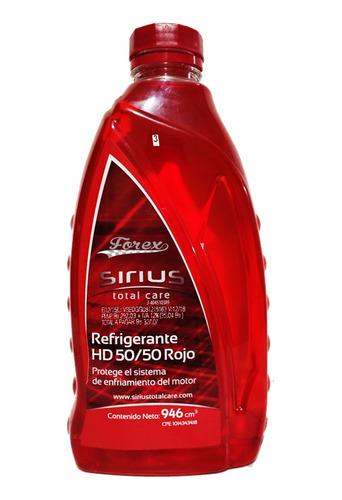 Refrigerante Para Radiador Rojo De Litro Sirius