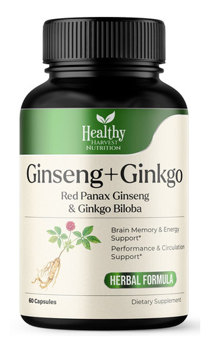 Red Panax Ginseng + Ginkgo Biloba, Suplemento Nootrpico Para