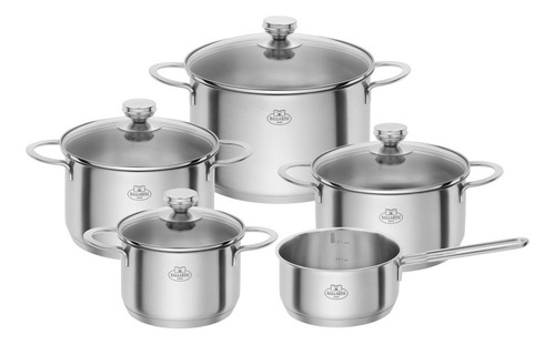 Conjunto De Panelas Aco Inox 5 Pcs Ballarini Ancona Zwilling