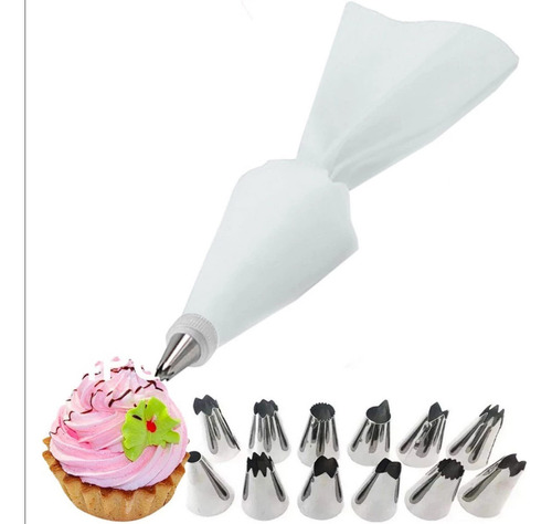 Kit De Bicos Para Confeitar Com Saco 12 Bico Confeitero