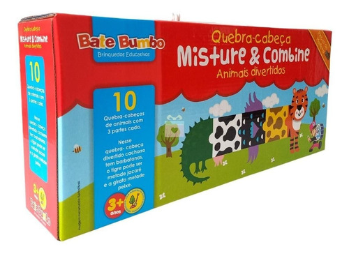 Quebra-cabeça Infantil Educativo Misture & Combine Animais