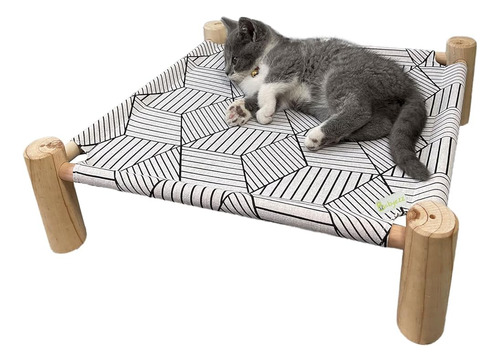 Babyezz Cat And Dog Hammock Bed, Wooden Cat Hammock Elevated