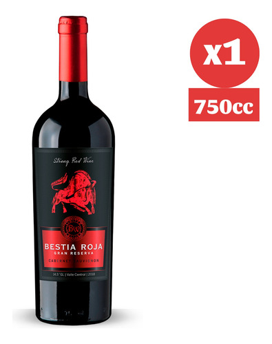 Vino Bestia Roja Cabernet Sauvignon Gran Reserva 750cc