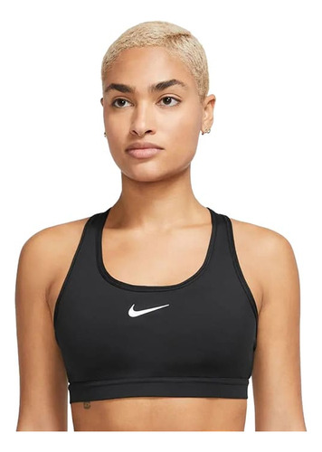 Top Nike Swoosh Medium Support De Mujer - Dx6821-010 Flex