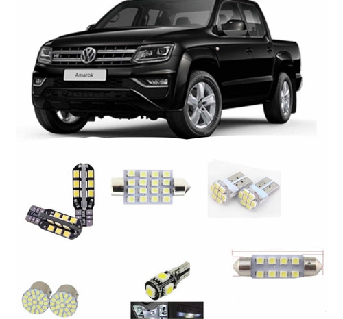 Kit Lampada Led Amarok Vw Acessório Farolete Teto Placa Ré