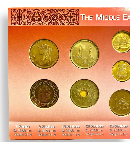 Set De 7 Monedas De Egipto Del Continente Africano (Usado)