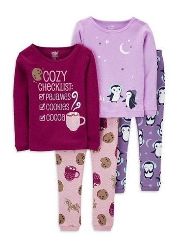 Pijama Carters Just One You Set 4 Pzas Manga Larga Princesas