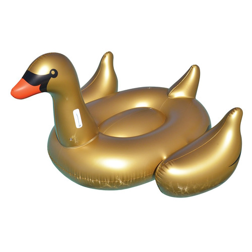 Oferta Inflable Piscina Cisne Dorado Floaties Adulto 195 Cm