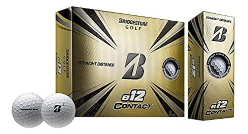 Bridgestone Golf 2021 E12 Contact Pelotas De Golf, Blanco, M