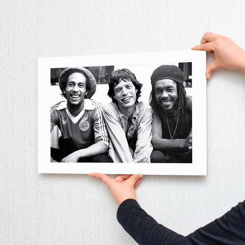 Cuadros Bob Marley Mick Jagger Peter Tosh Bastidor 33x48cm