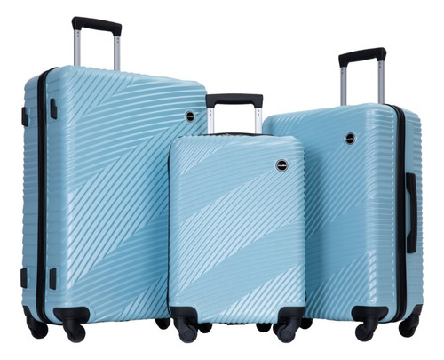 Set De Equipaje Rigido 3 Maletas Con Ruedas 360°