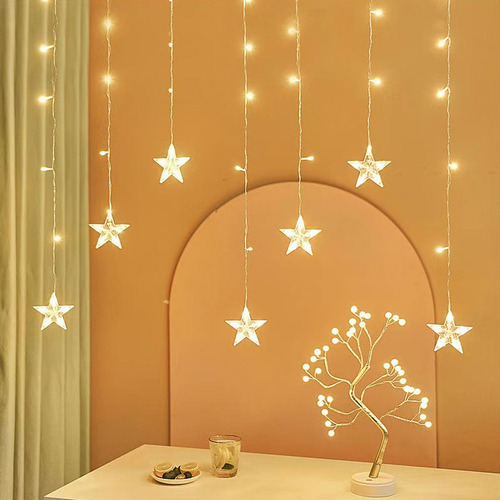 Para Guirnalda De Luces Navideñas Con Forma Estrella Para