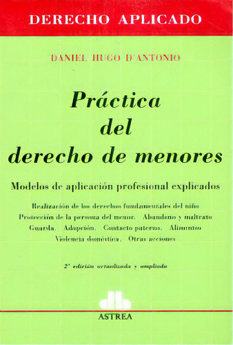 Práctica Del Derecho De Menores. Modelos De Aplicación Pr, De Daniel Hugo  D'antonio. Serie 9505085132, Vol. 1. Editorial Intermilenio, Tapa Blanda, Edición 2006 En Español, 2006