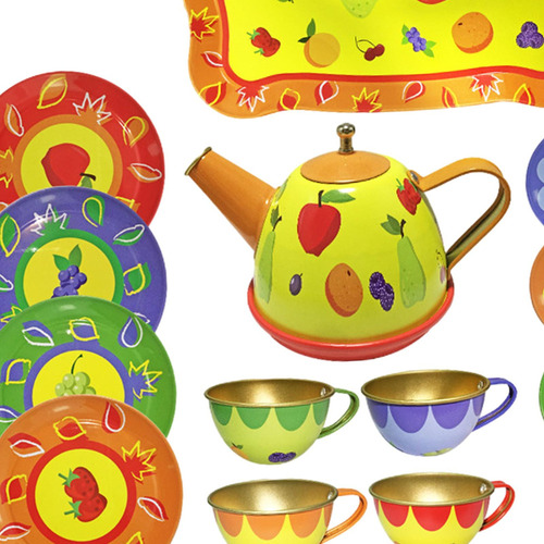 Juego De Té De Con Teteras De Metal, Tazas Y Platos,